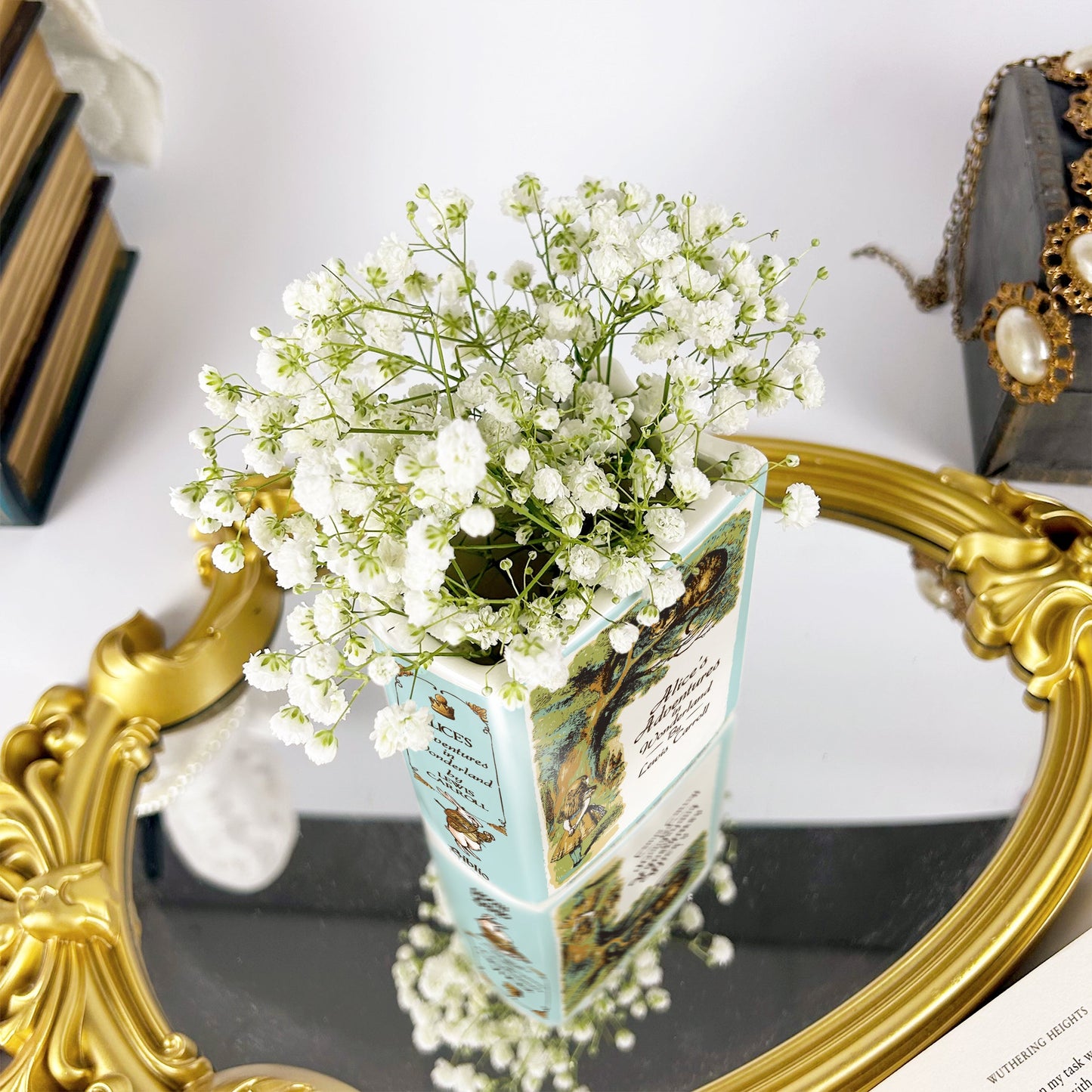 NORDORA Alice's Adventures in Wonderland Ceramic Book Vase