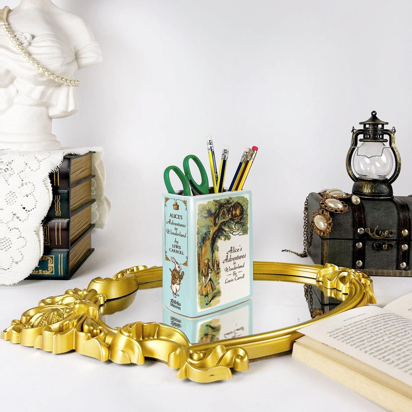 NORDORA Alice's Adventures in Wonderland Ceramic Book Vase