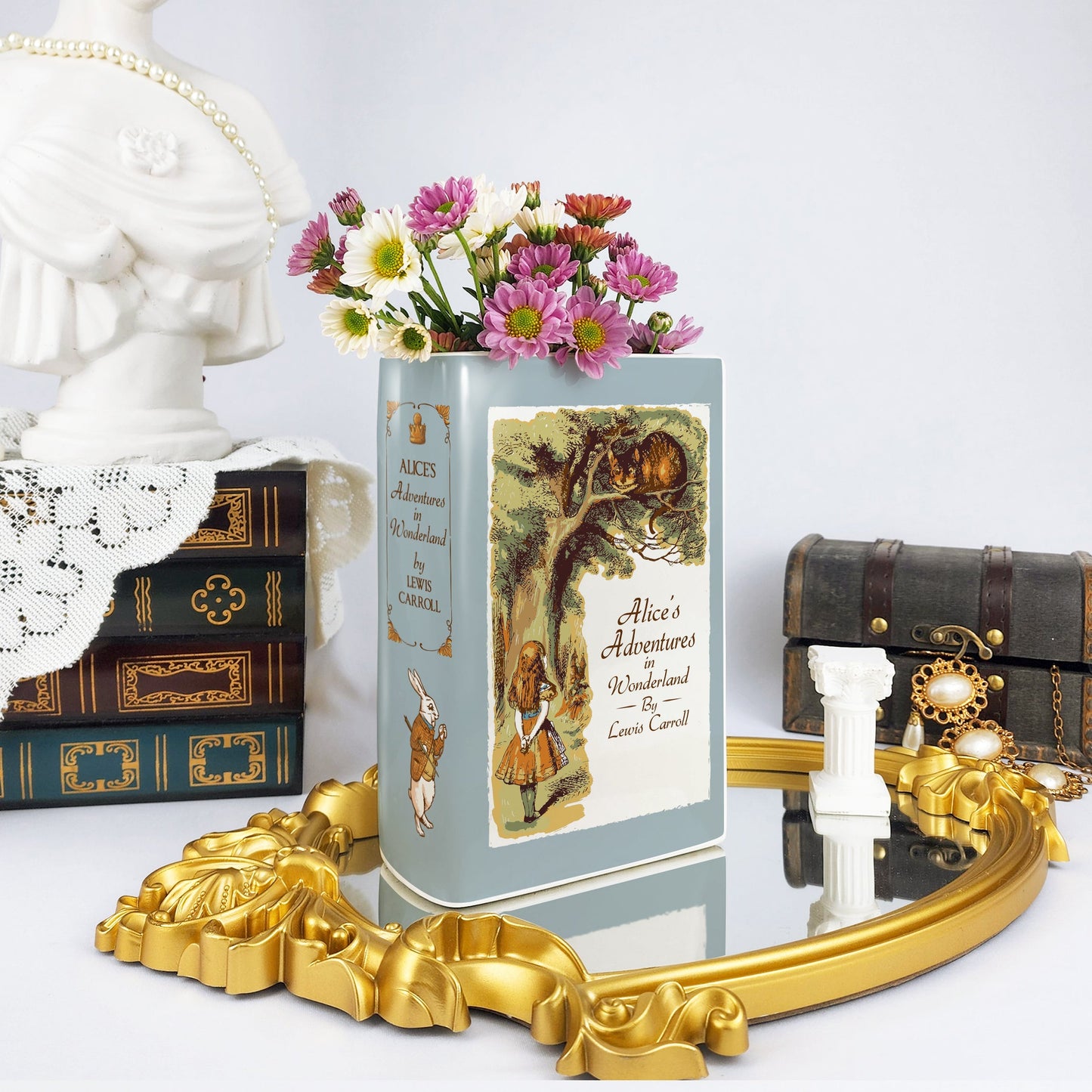 NORDORA Alice's Adventures in Wonderland Ceramic Book Vase