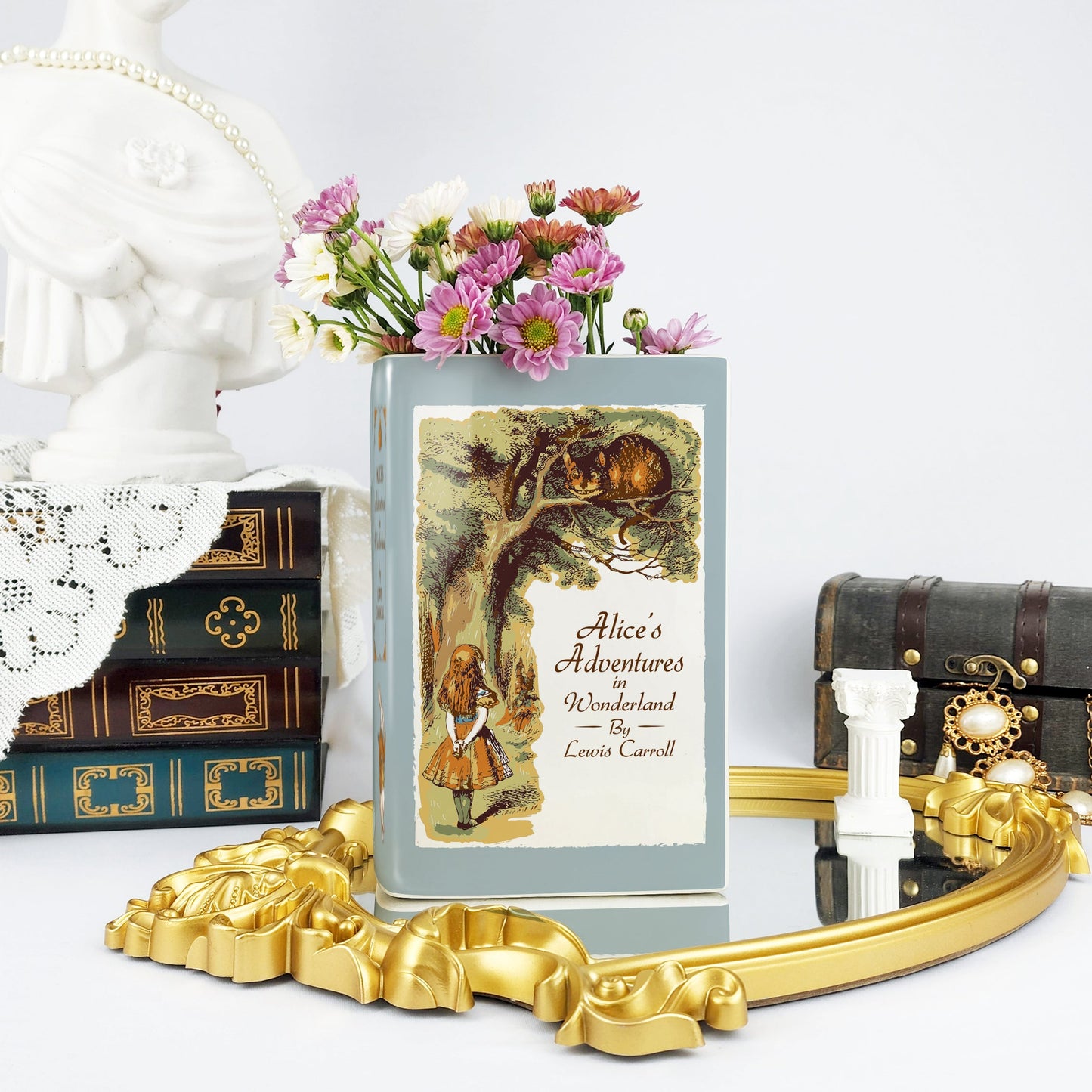 NORDORA Alice's Adventures in Wonderland Ceramic Book Vase