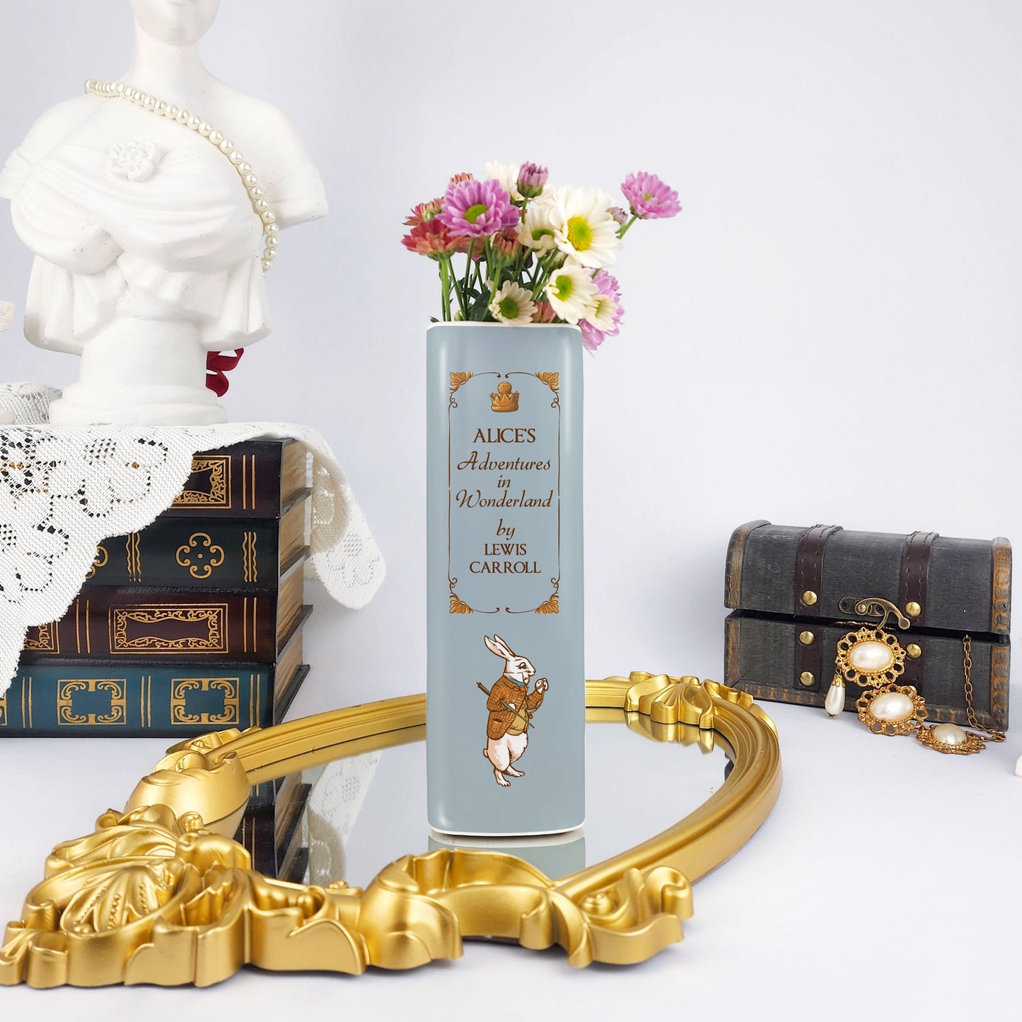 NORDORA Alice's Adventures in Wonderland Ceramic Book Vase