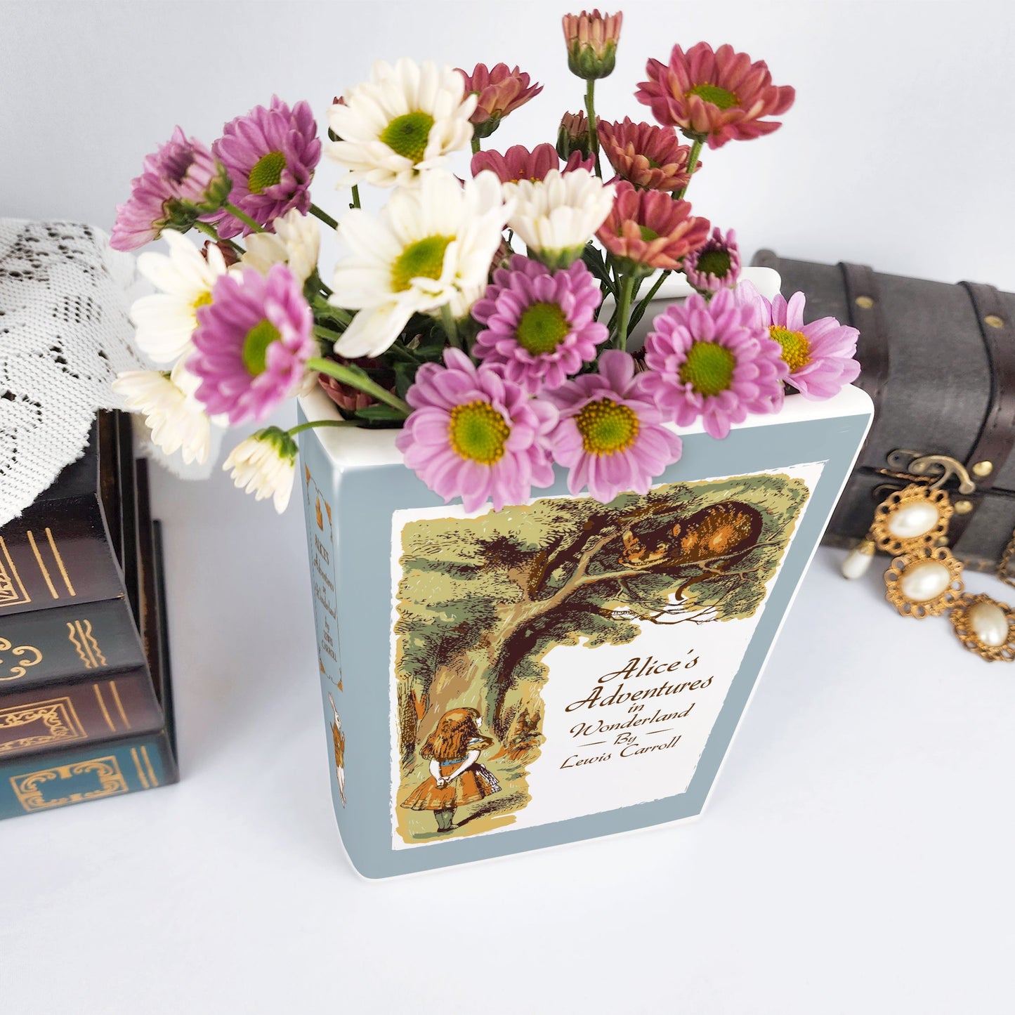 NORDORA Alice's Adventures in Wonderland Ceramic Book Vase