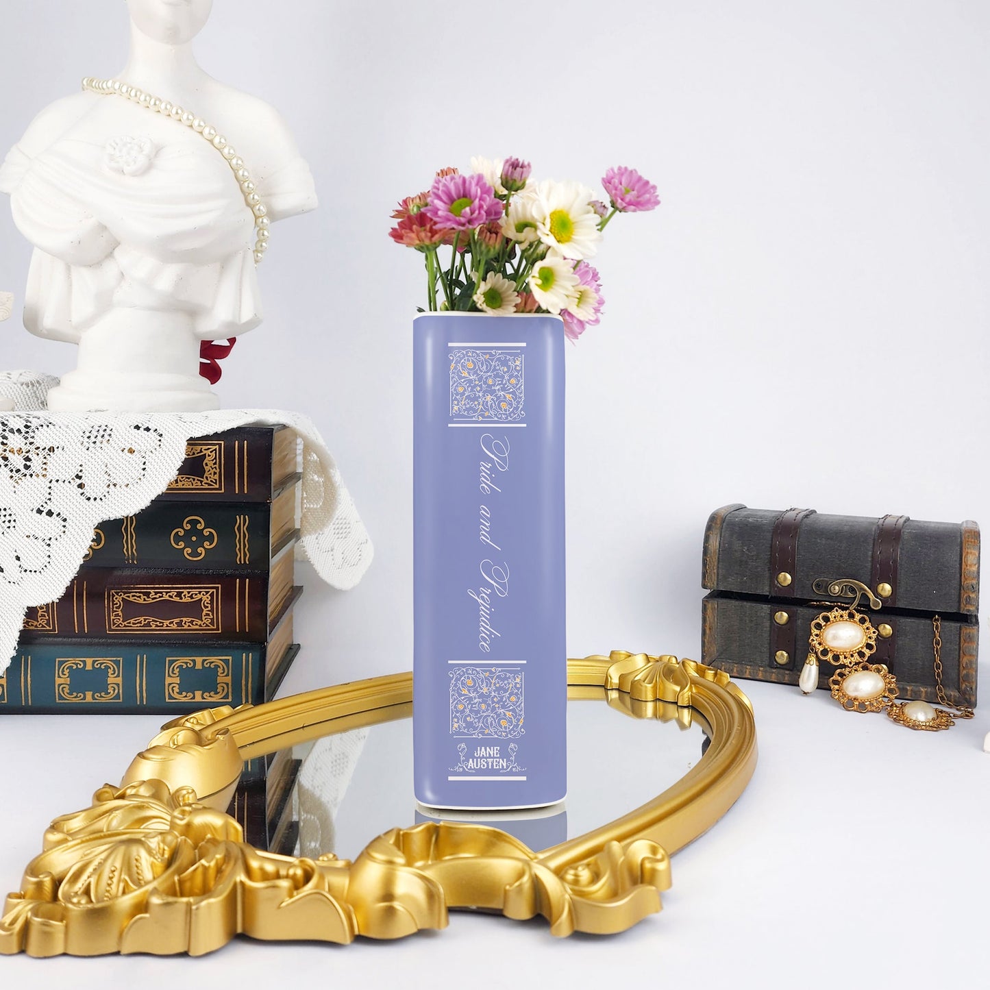 NORDORA Pride and Prejudice Ceramic Book Vase - II