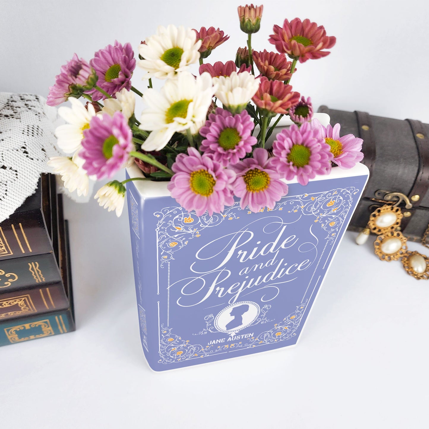 NORDORA Pride and Prejudice Ceramic Book Vase - II
