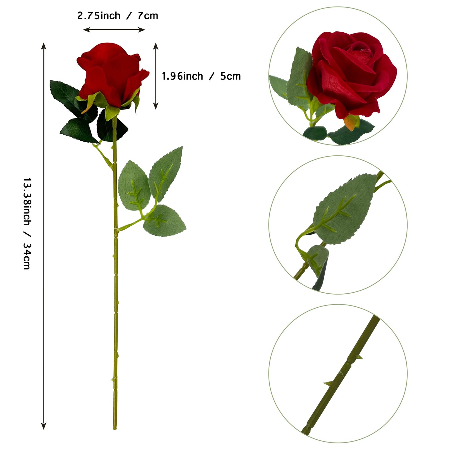 NORDORA 8PCS Artificial Roses