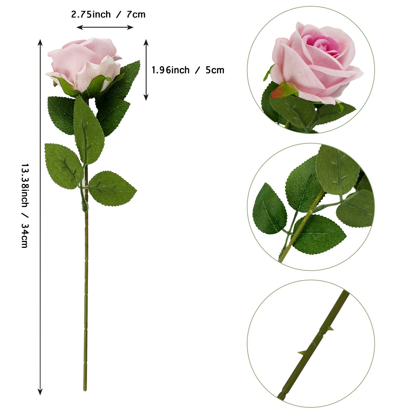 NORDORA 8PCS Artificial Roses