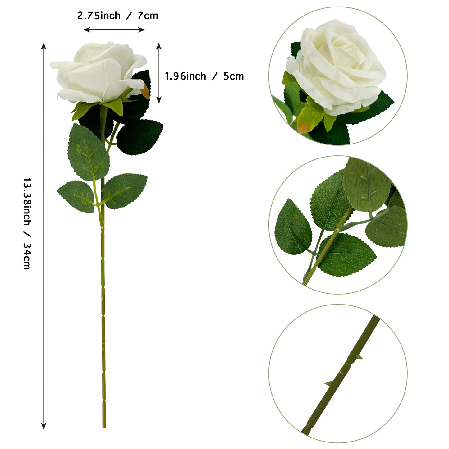 NORDORA 8PCS Artificial Roses