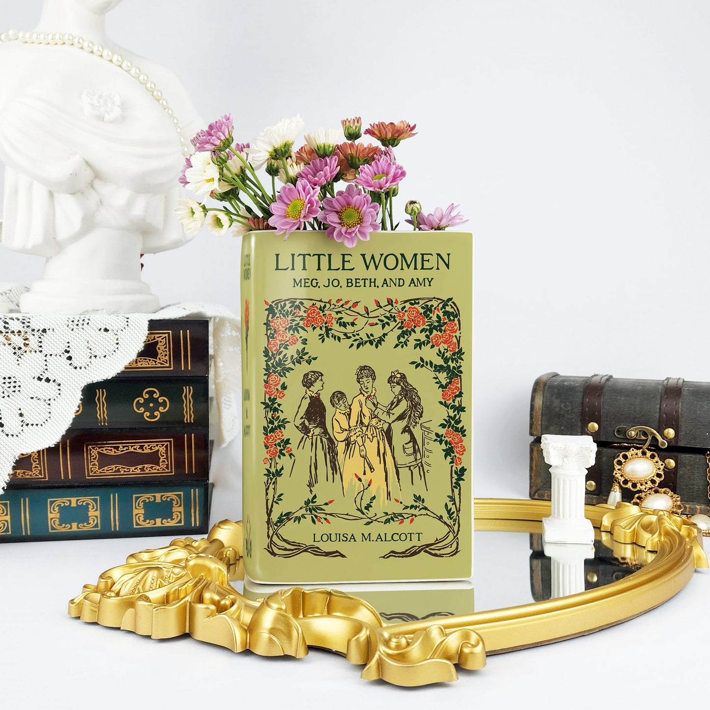 NORDORA Little Women Ceramic Book Vase