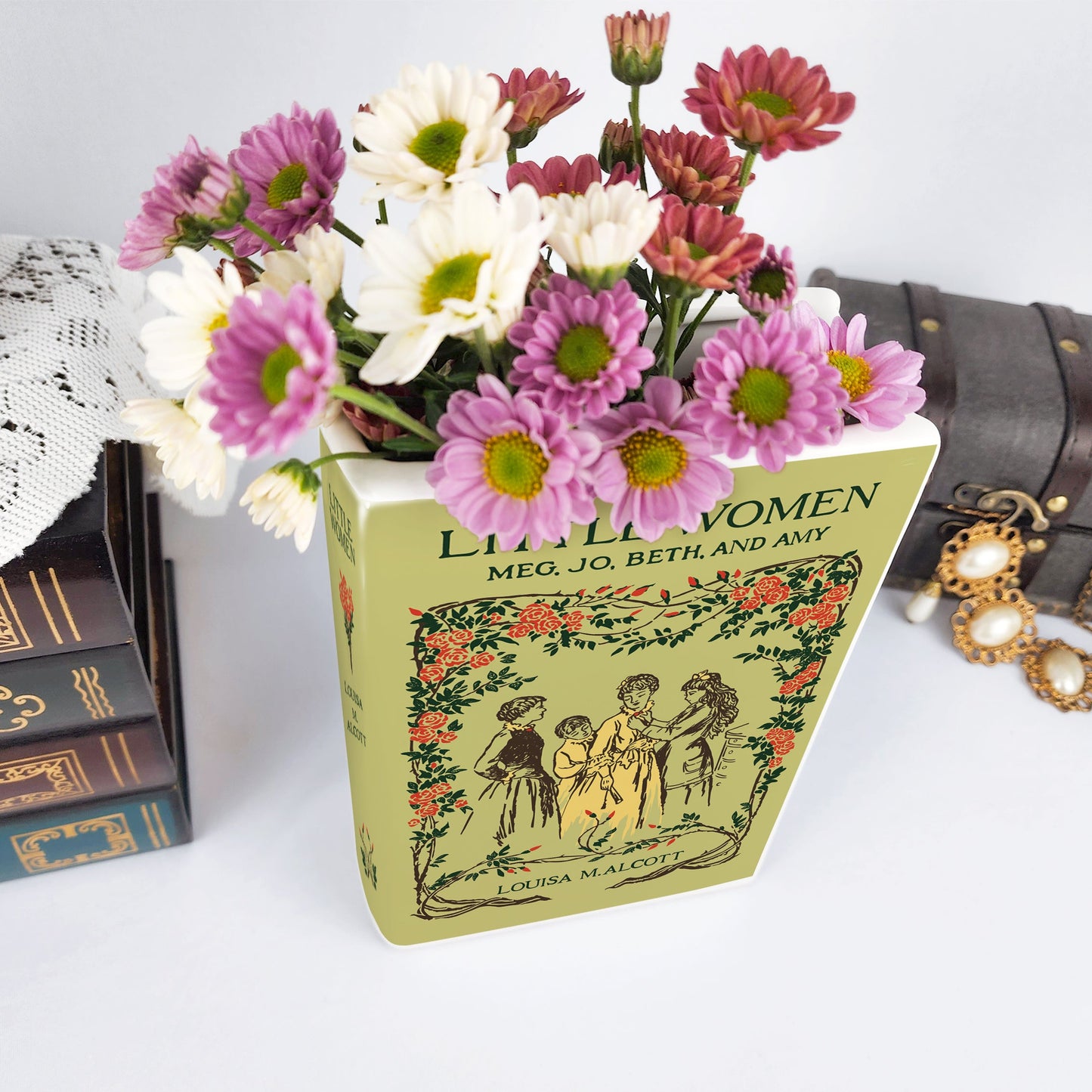 NORDORA Little Women Ceramic Book Vase