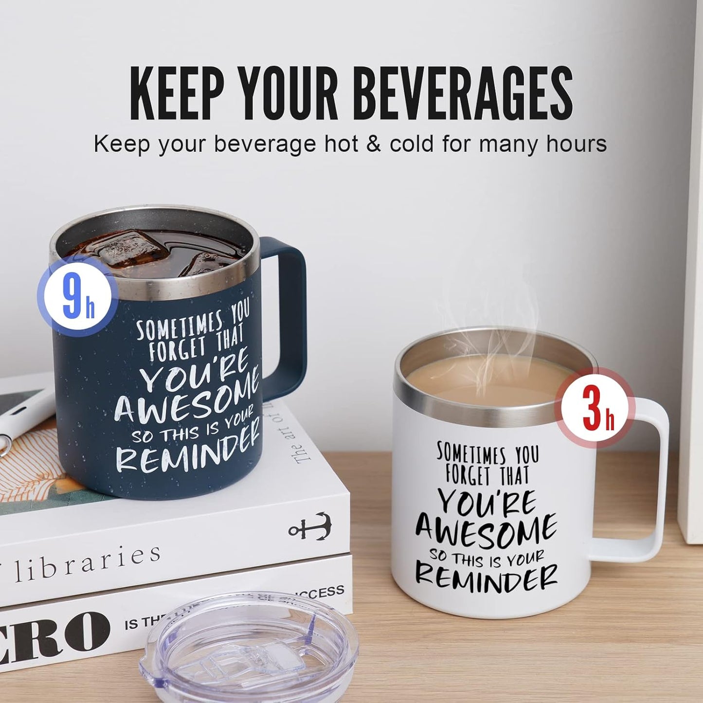Inspirational Coffee Mug, 14oz Insulated Steel Gift Mug for Men