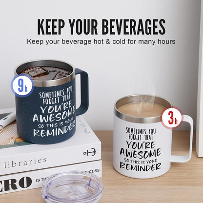 Inspirational Coffee Mug, 14oz Insulated Steel Gift Mug for Men