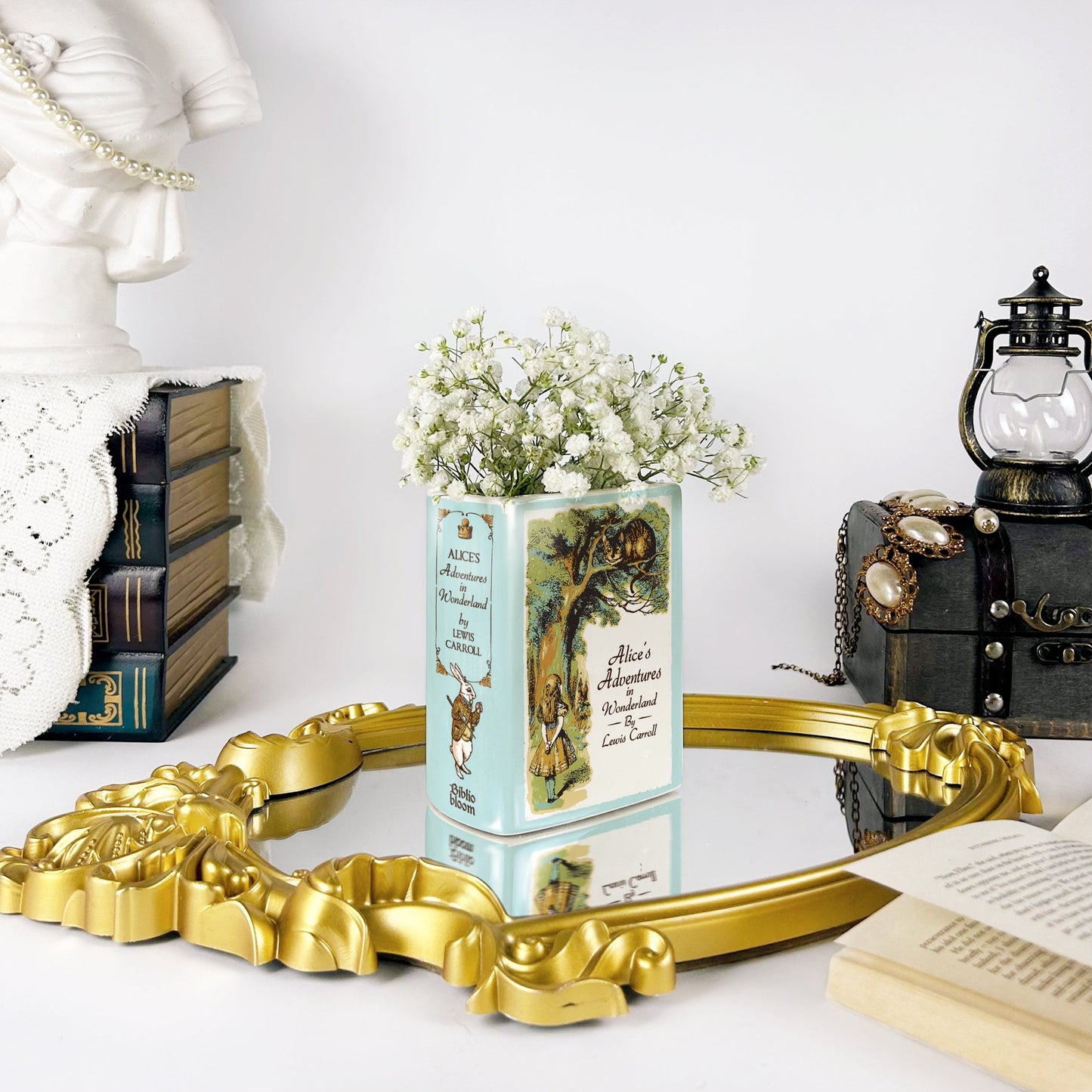 NORDORA Alice's Adventures in Wonderland Ceramic Book Vase
