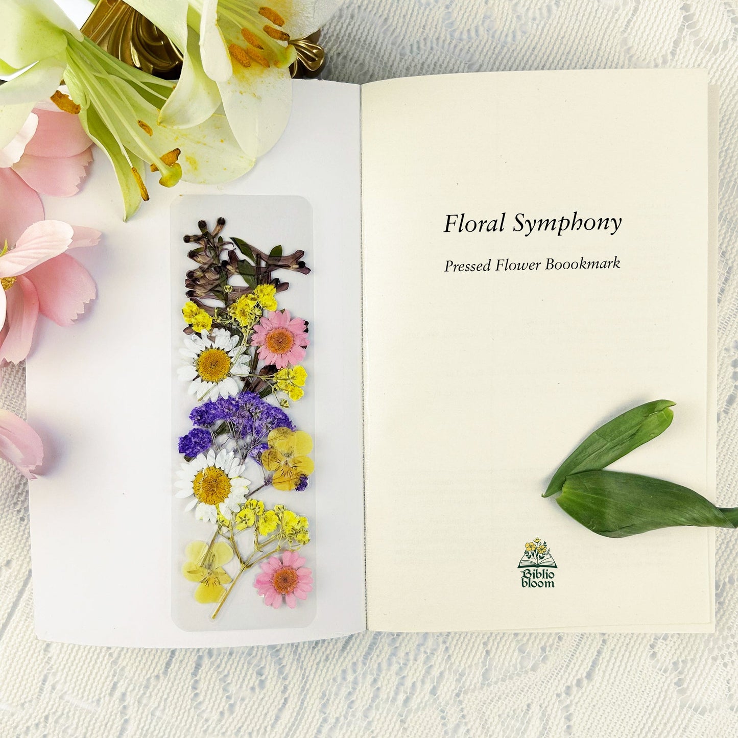 NORDORA Floral Symphony Pressed Flower Bookmark