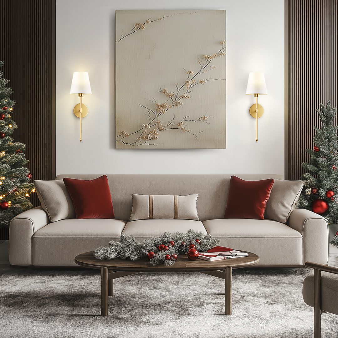 NORDORA WIRELESS WALL SCONCES (SET OF 2 + 2 BULBS FREE)