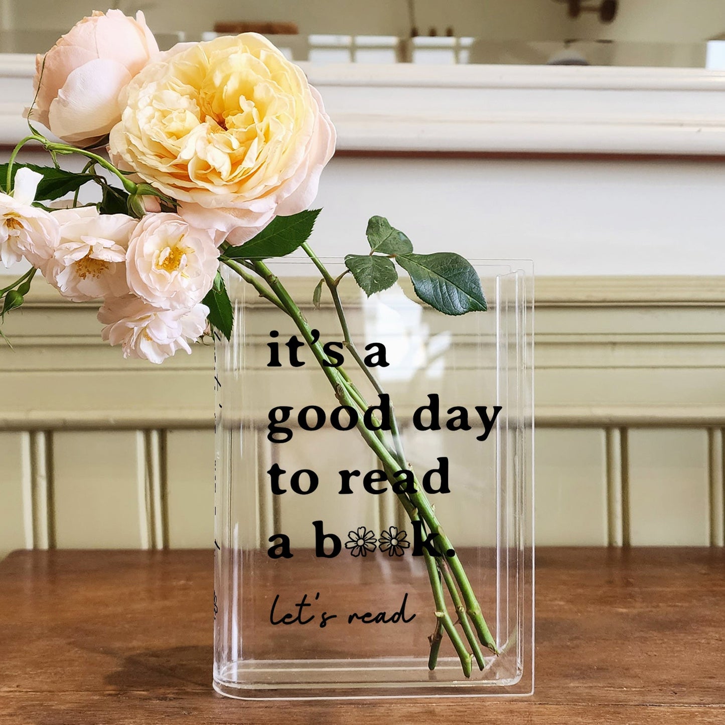 NORDORA It's A Good Day To Read A Book Acrylic Book Vase