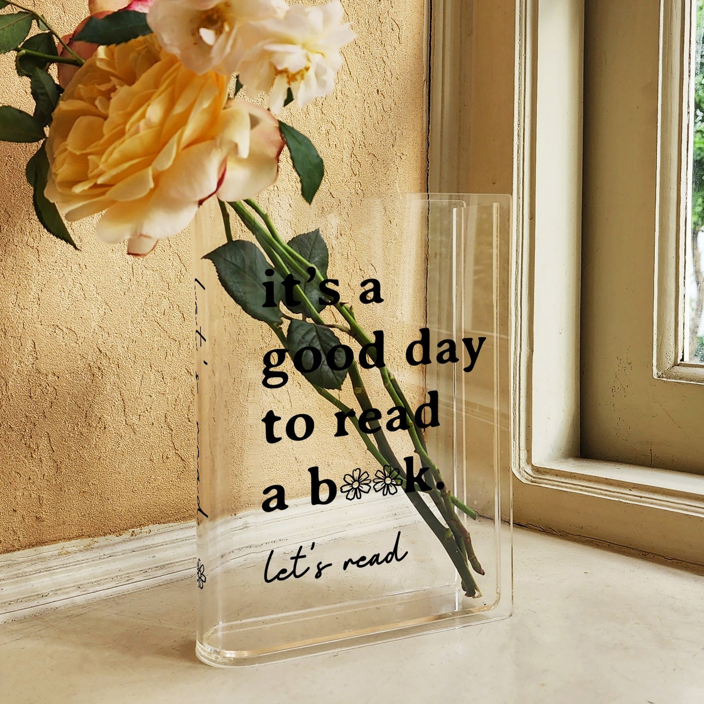 NORDORA It's A Good Day To Read A Book Acrylic Book Vase