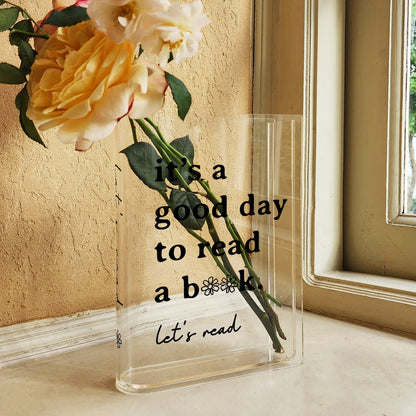 NORDORA It's A Good Day To Read A Book Acrylic Book Vase
