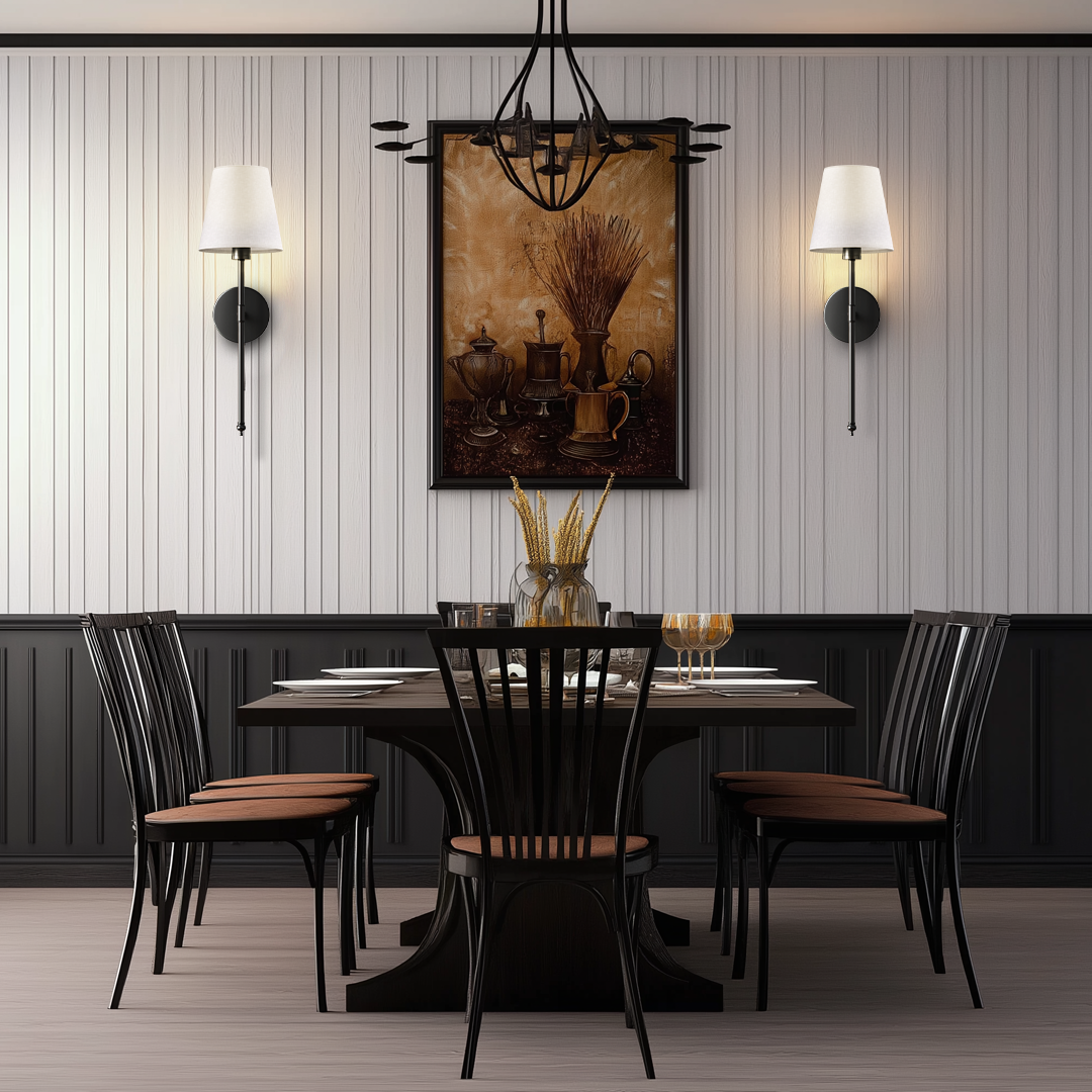 NORDORA WIRELESS WALL SCONCES (SET OF 2 + 2 BULBS FREE)