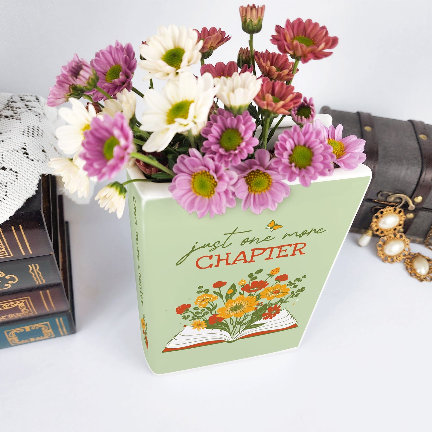 NORDORA Just One More Chapter Ceramic Book Vase