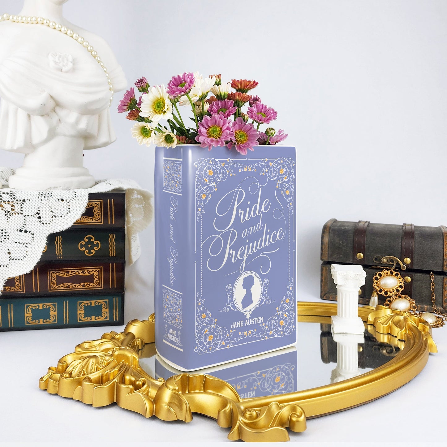 NORDORA Pride and Prejudice Ceramic Book Vase - II
