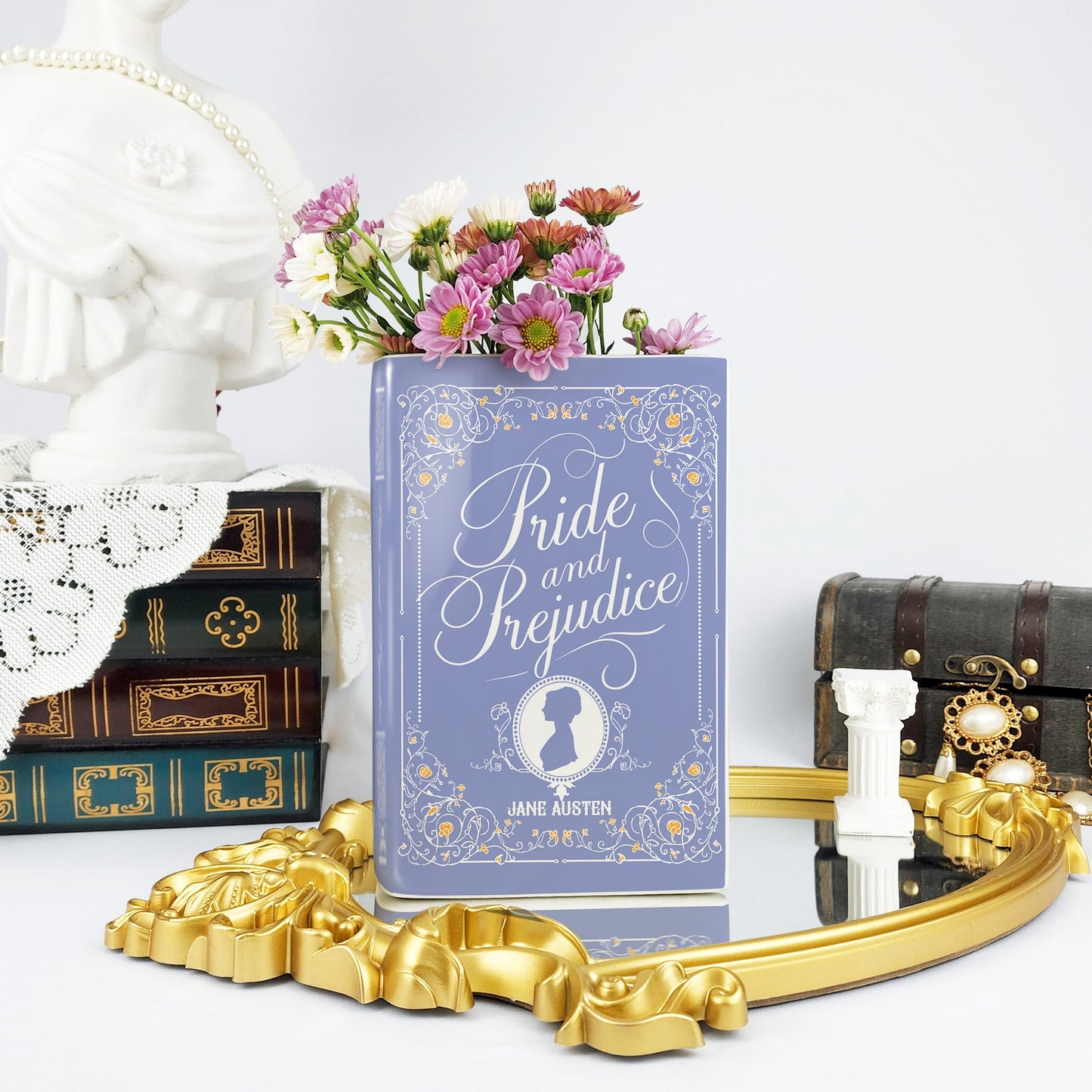 NORDORA Pride and Prejudice Ceramic Book Vase - II