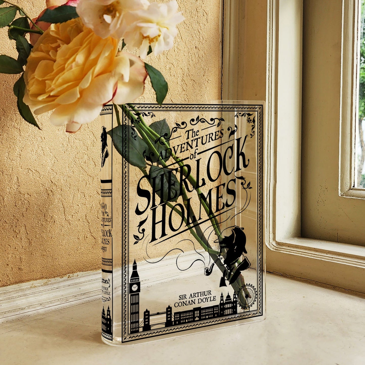 NORDORA The Adventures of Sherlock Holmes Acrylic Book Vase
