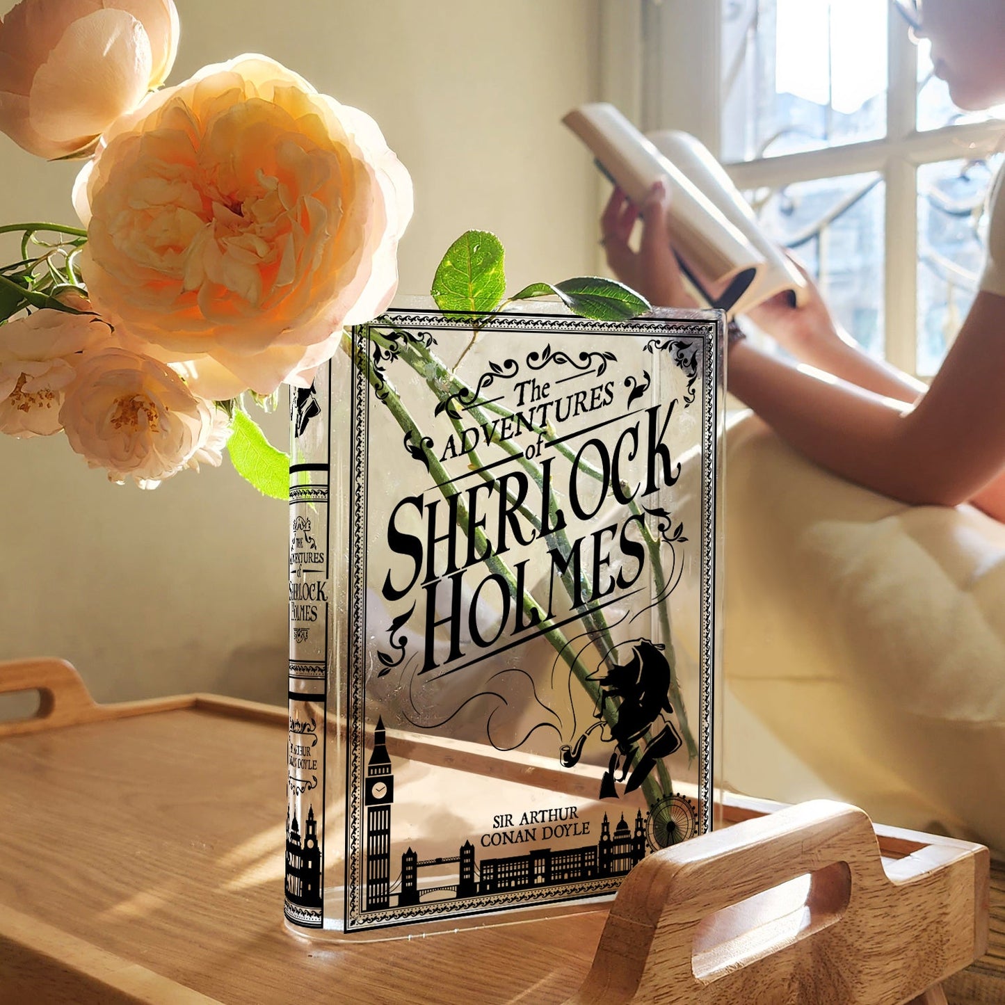 NORDORA The Adventures of Sherlock Holmes Acrylic Book Vase
