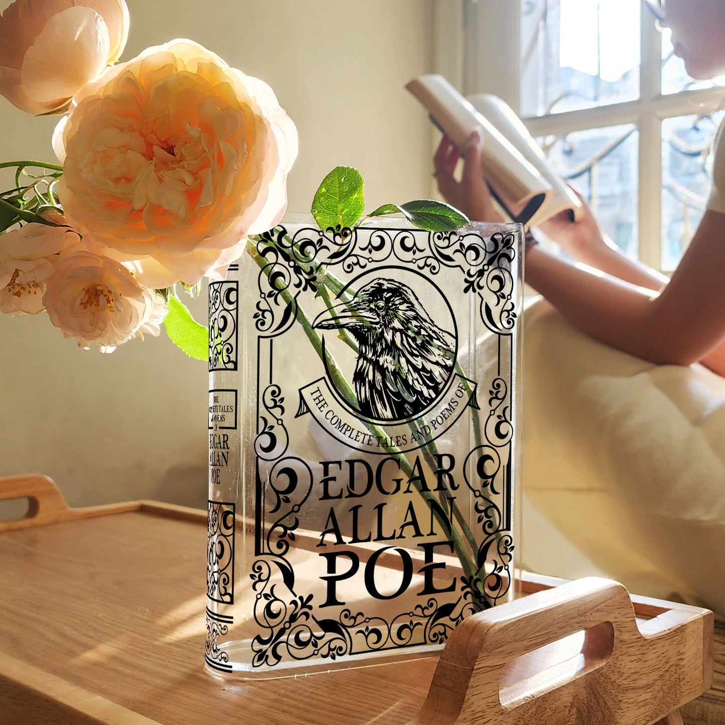 NORDORA The Complete Tales and Poems of Edgar Allan Poe Acrylic Book Vase