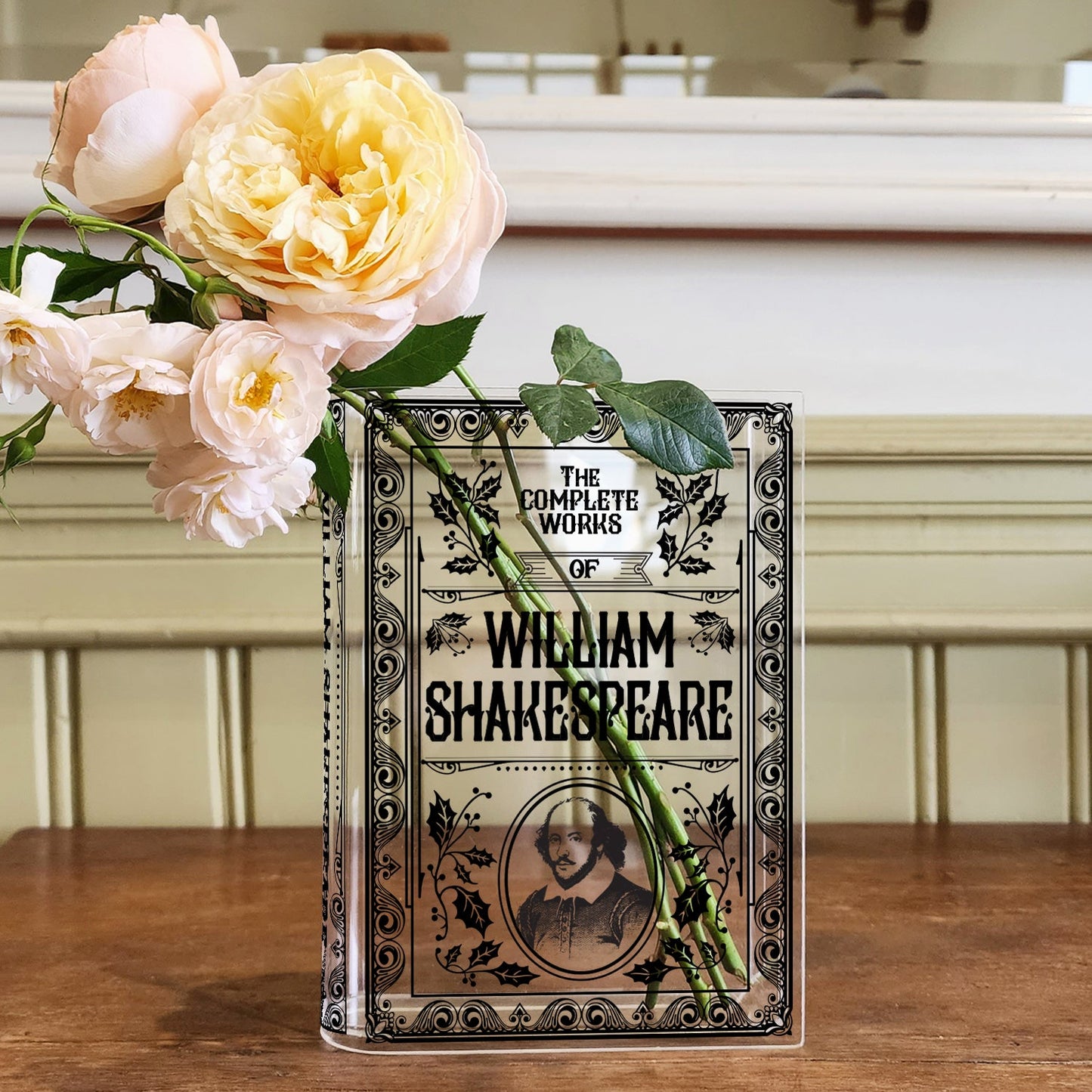 NORDORA The Complete Works of William Shakespeare Acrylic Book Vase
