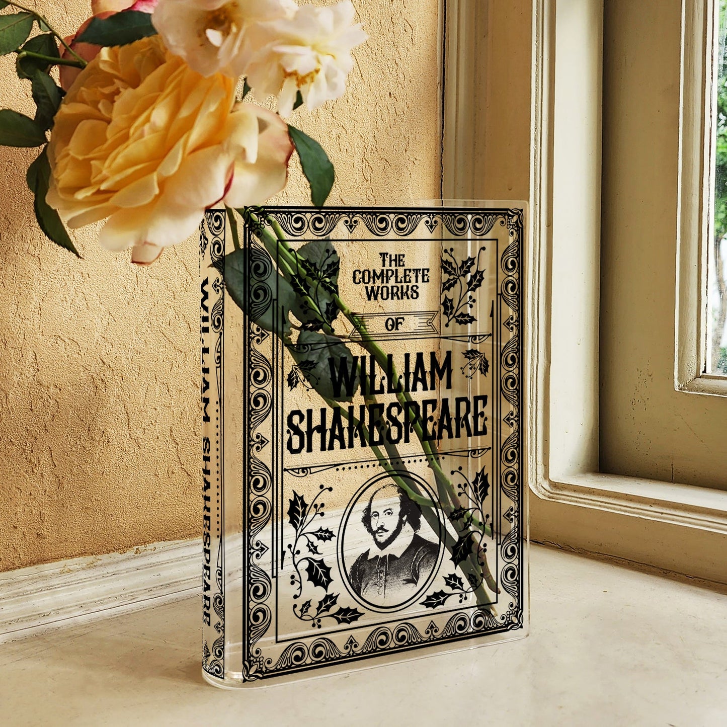 NORDORA The Complete Works of William Shakespeare Acrylic Book Vase