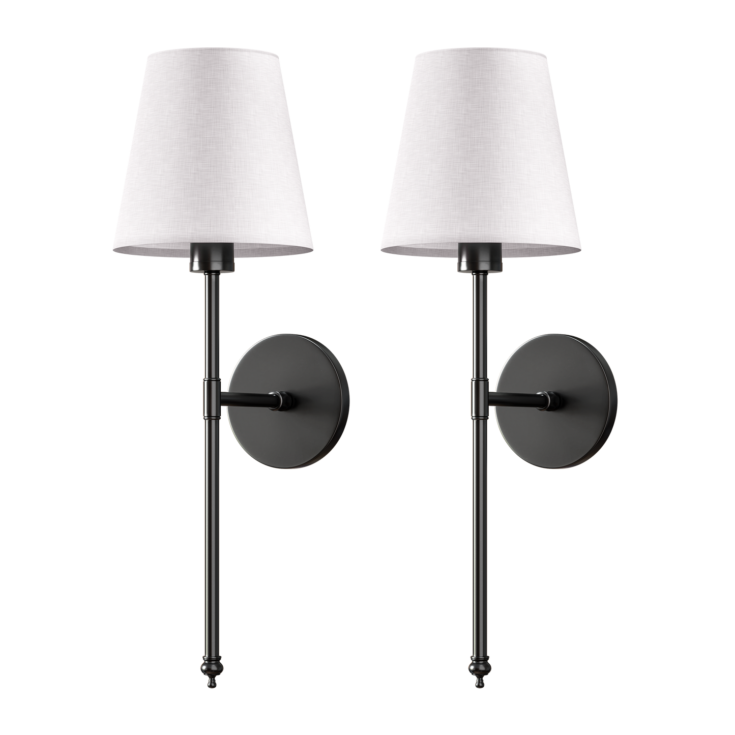 NORDORA WIRELESS WALL SCONCES (SET OF 2 + 2 BULBS FREE)