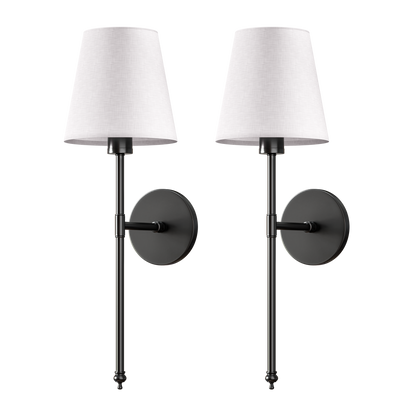 NORDORA WIRELESS WALL SCONCES (SET OF 2 + 2 BULBS FREE)