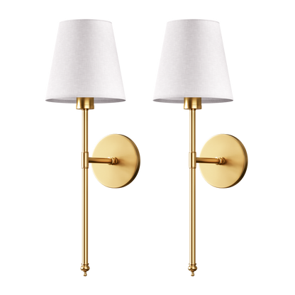 NORDORA WIRELESS WALL SCONCES (SET OF 2 + 2 BULBS FREE)