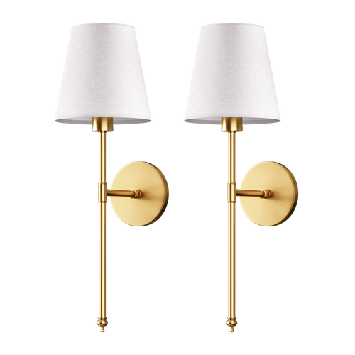 NORDORA WIRELESS WALL SCONCES (SET OF 2 + 2 BULBS FREE)