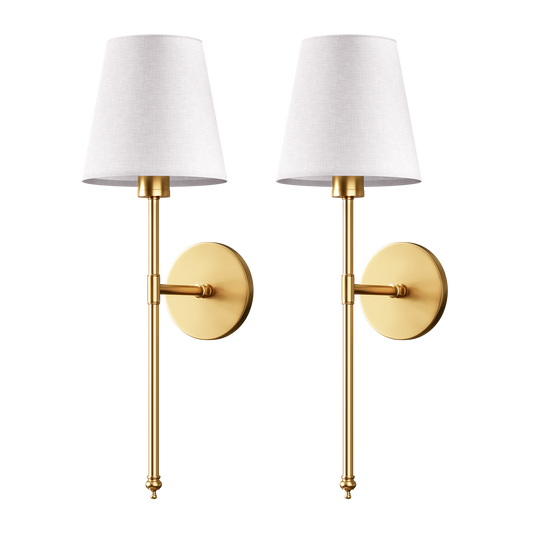 NORDORA WIRELESS WALL SCONCES (SET OF 2 + 2 BULBS FREE)