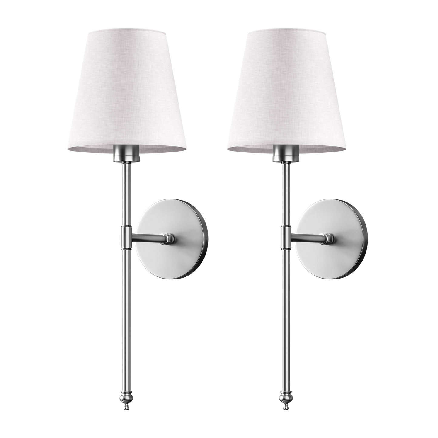 NORDORA WIRELESS WALL SCONCES (SET OF 2 + 2 BULBS FREE)