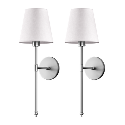 NORDORA WIRELESS WALL SCONCES (SET OF 2 + 2 BULBS FREE)