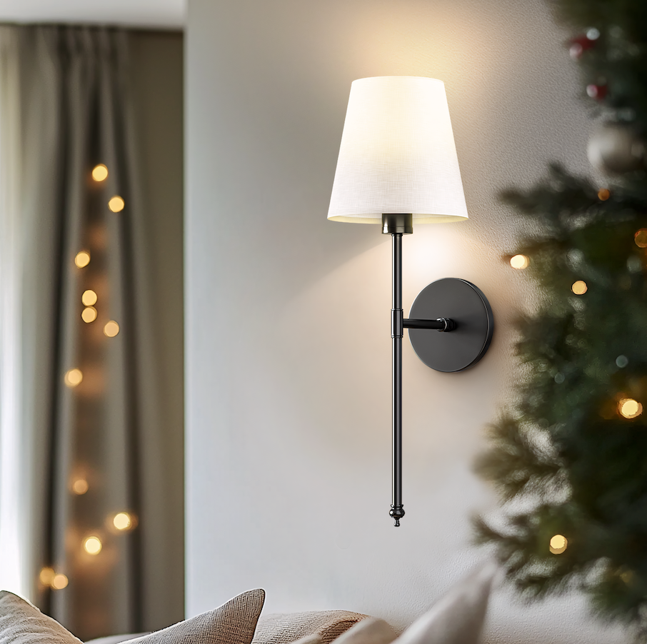 NORDORA WIRELESS WALL SCONCES (SET OF 2 + 2 BULBS FREE)